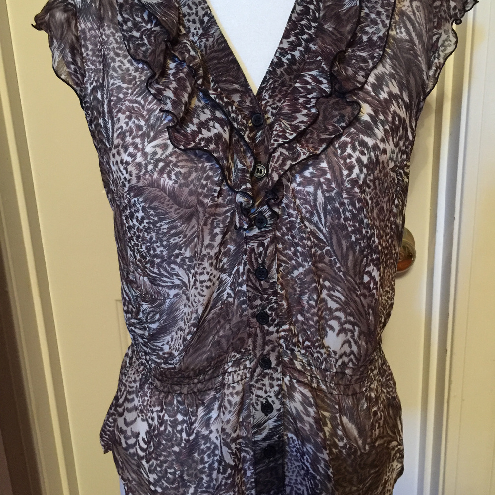 Sexy Summer Sheer Animal Print Top
